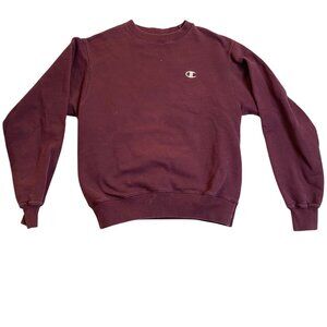 Champion Mens Sweatshirt Small Maroon Crewneck Eco Authentic Casual Wear